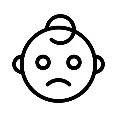 Üzgün surat ifadeli somurtkan bebek.