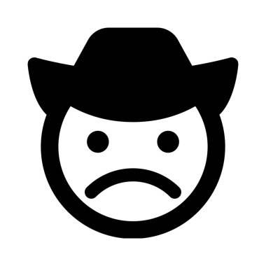 Şapkalı bir kovboyun somurtkan yüzü.