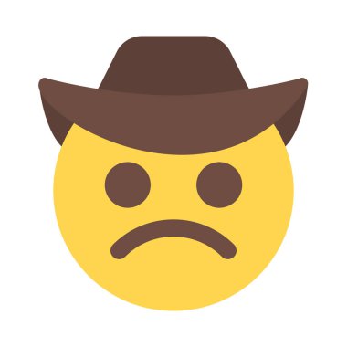 Şapkalı bir kovboyun somurtkan yüzü.