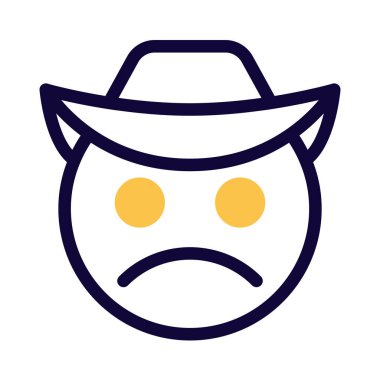 Şapkalı bir kovboyun somurtkan yüzü.