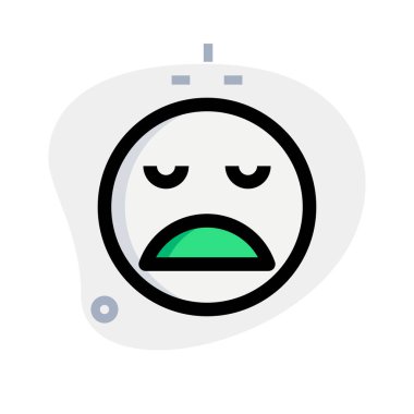 Acı çeken surat ifadesi açık ağızla