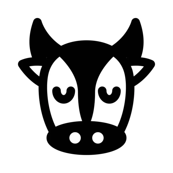 Pensive Sad Face Cow Pictorial Representation Emoji — Stock Vector