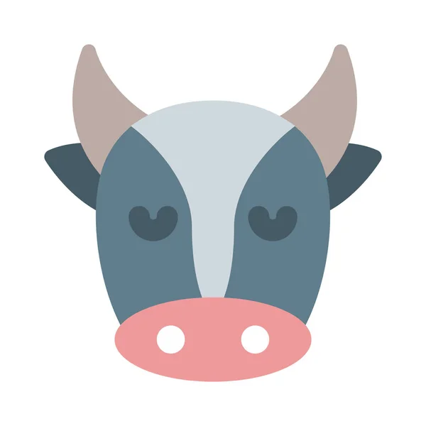Pensive Sad Face Cow Pictorial Representation Emoji — 스톡 벡터