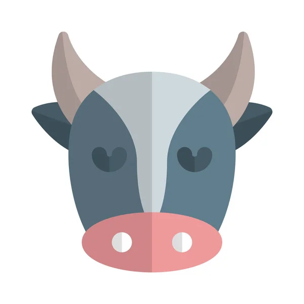 Pensive Sad Face Cow Pictorial Representation Emoji — 스톡 벡터