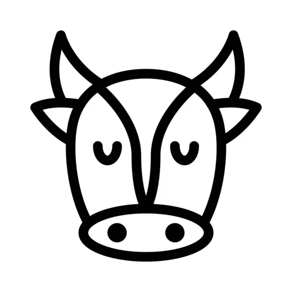 Pensive Sad Face Cow Pictorial Representation Emoji — Stock Vector