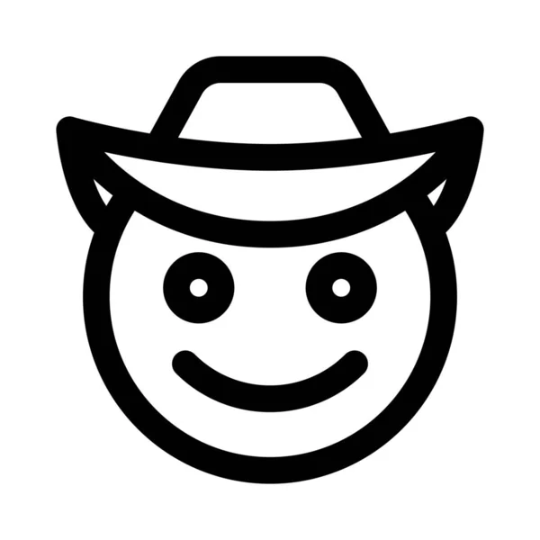 Smiling Facial Expression Cowboy Had Used Instant Messenger — Stock Vector