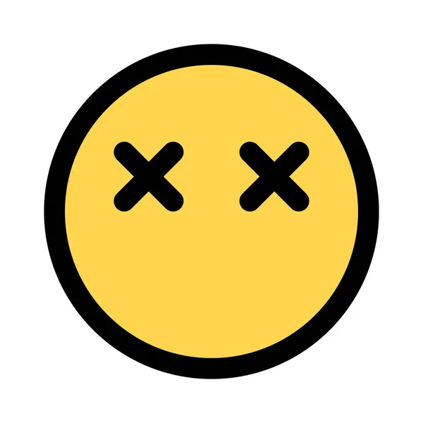 Dead Emoticon Eyes Crossed Resembling Dead Emoji — Stock Vector