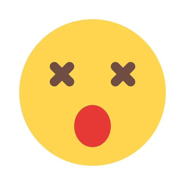 Expression Faciale Confus Avec Yeux Croisés Bouche Ouverte Emoji — Image vectorielle