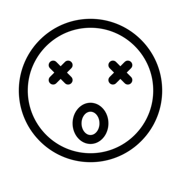 Zmatený Výraz Obličeje Zkříženýma Očima Otevřenými Ústy Emoji — Stockový vektor