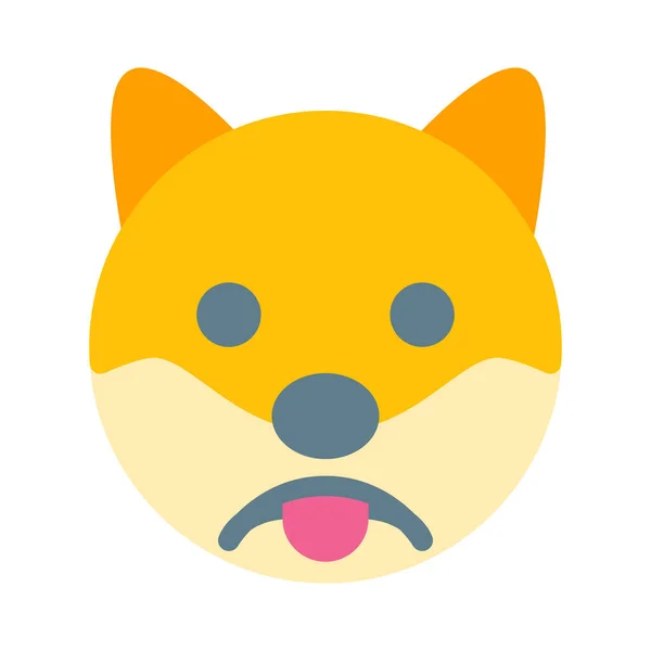 Sad Dog Face Pictorial Representation Chat Emoticon — ストックベクタ