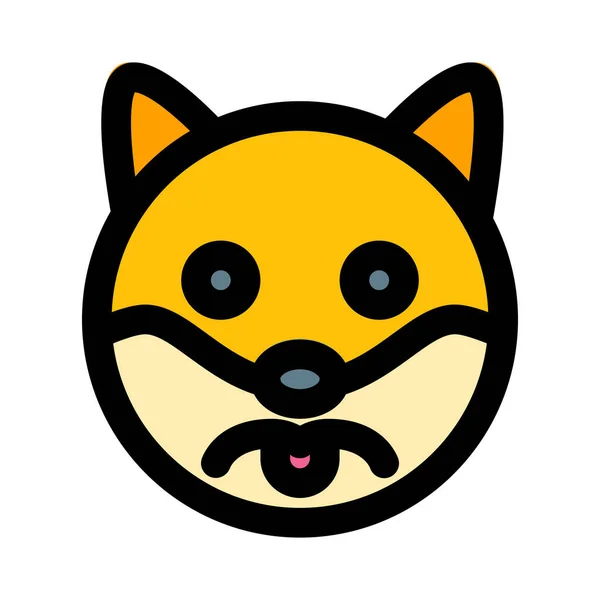 Triste Cane Faccia Rappresentazione Pittorica Chat Emoticon — Vettoriale Stock