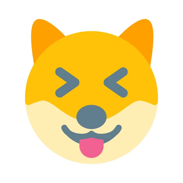 Dog Grin Squinting Same Ime Emoji — стоковый вектор