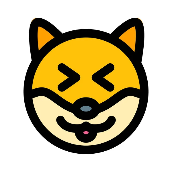 Hundegrinsen Und Schielen Auf Das Gleiche Emoji — Stockvektor