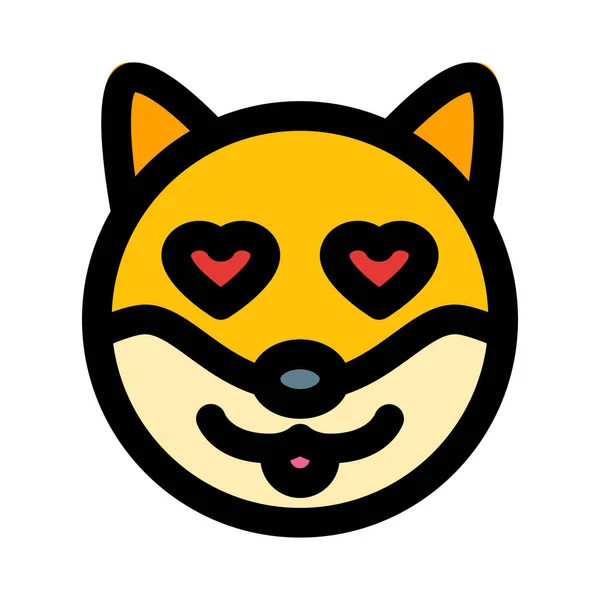 Liebe Haustieren Mit Herz Augen Emoji — Stockvektor