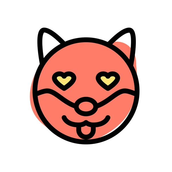 ハートの目をしたペットへの愛 Emojidex 絵文字デックス — ストックベクタ
