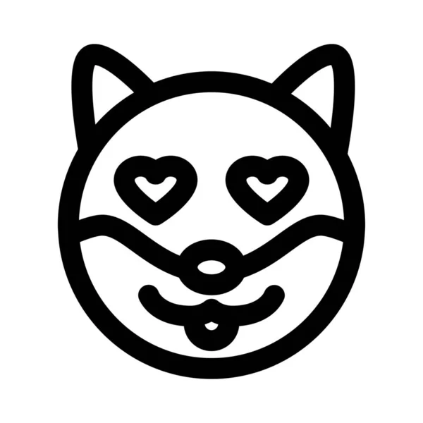 Miłość Zwierząt Domowych Oczami Serca Emoji — Wektor stockowy