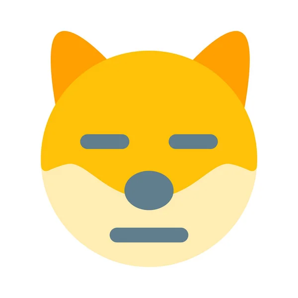 Sad Neutral Dog Face Emoji Flat Mouth Expression — стоковый вектор