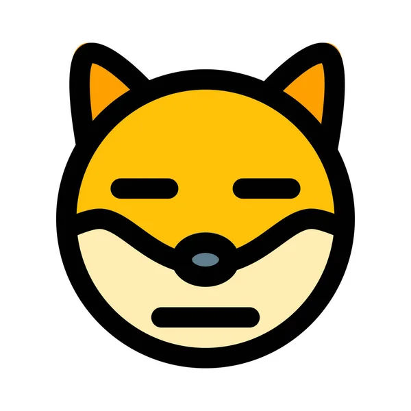 Sad Neutral Dog Face Emoji Flat Mouth Expression — 스톡 벡터