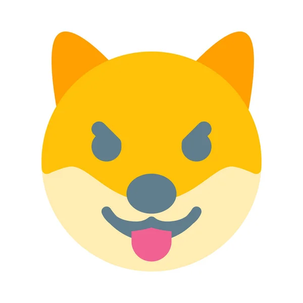 Dog Pouting Facial Expression Emoticon Shared Messenger — стоковый вектор