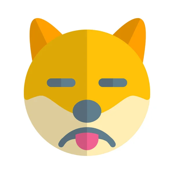 Smutny Piesek Zamkniętymi Oczami Emoji — Wektor stockowy