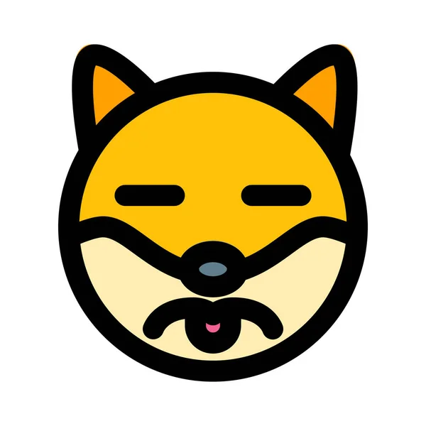 Sad Pet Dog Eyes Closed Emoji — 스톡 벡터