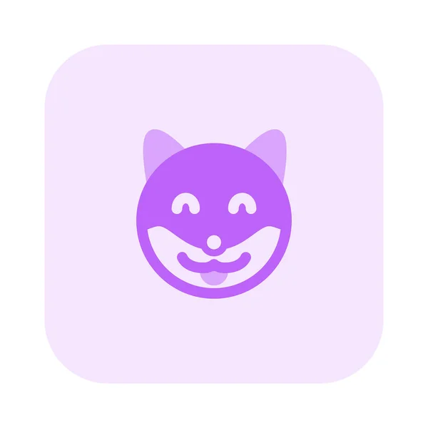 Gelukkig Lachend Hondengezicht Met Gesloten Ogen Emoji — Stockvector