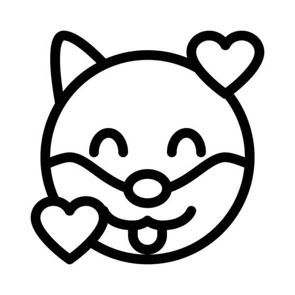 Hearts Revolving Pet Dog Face Emoticon — стоковый вектор