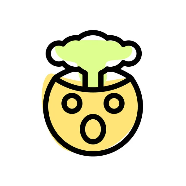 Head Exploded Clouds Shocked Emoticon — ストックベクタ