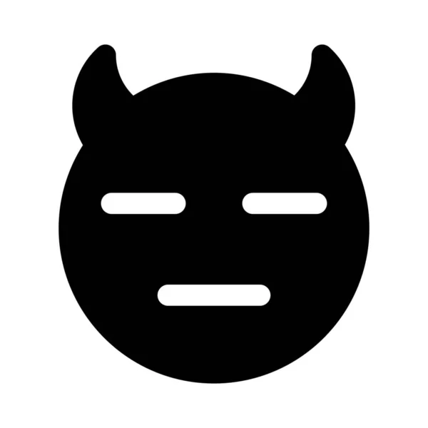 Expressionless Devil Pair Horn Emoji — стоковый вектор