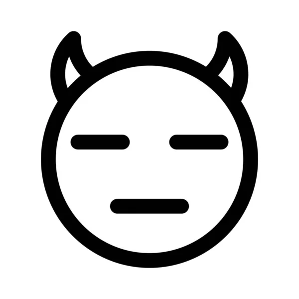 Uttryckslös Djävul Med Par Horn Emoji — Stock vektor