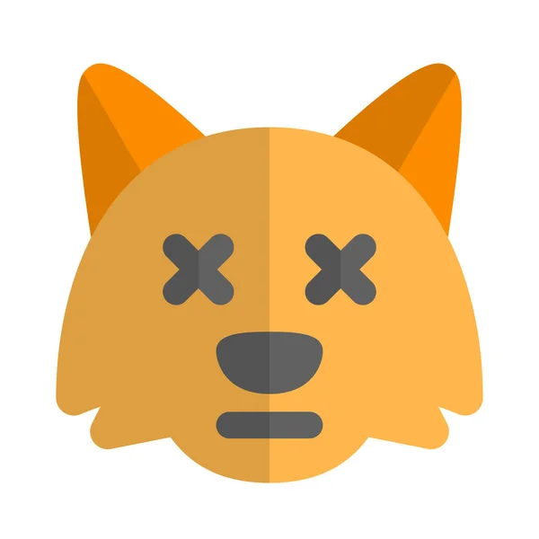 Wild Fox Face Eyes Crossed Emoji Messenger — ストックベクタ