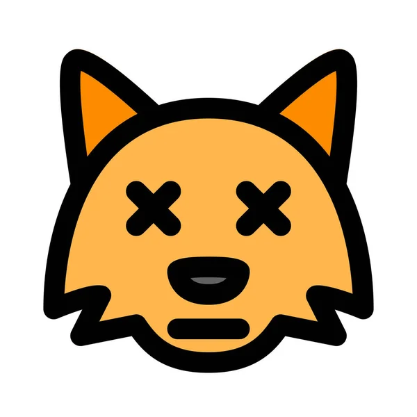 Wildfuchsgesicht Mit Überkreuzten Augen Emoji Für Messenger — Stockvektor