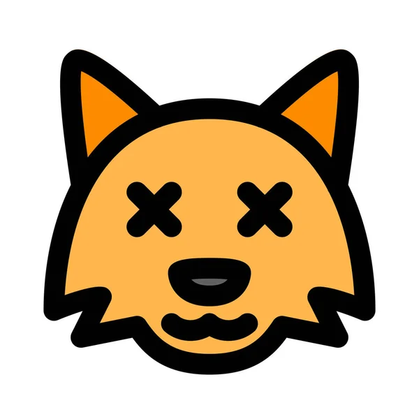 Fox Oczy Skrzyżowane Obraz Reprezentacja Emoji Czacie — Wektor stockowy