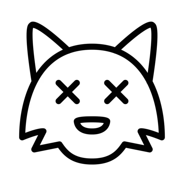 Fox Oči Zkřížené Obrazové Znázornění Emoji Pro Chat — Stockový vektor