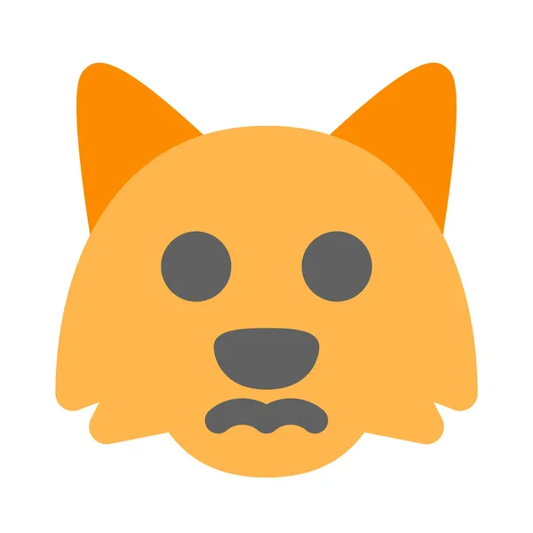 Sad Fox Frowning Pictorial Representation Chat Emoticon — стоковый вектор