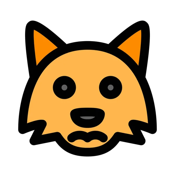 Sad Fox Frowning Pictorial Representation Chat Emoticon — стоковый вектор