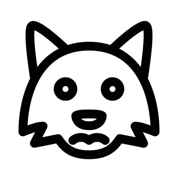 Sad Fox Frowning Pictorial Representation Chat Emoticon — стоковый вектор