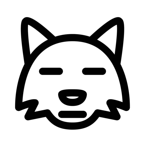 Trauriges Neutrales Fuchsgesicht Emoji Mit Flachem Mundausdruck — Stockvektor