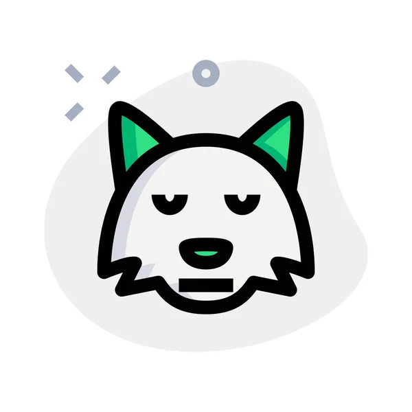 Neutral Fox Face Emoji Eyes Closed — 스톡 벡터