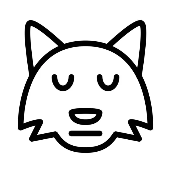 Neutral Fox Face Emoji Eyes Closed — Stock Vector