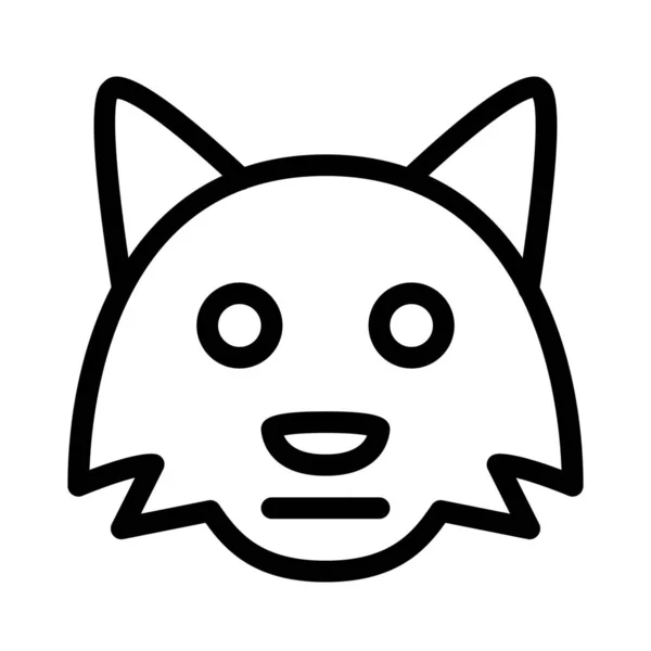 Neutral Fox Face Emoji Flat Mouth Expression — стоковый вектор