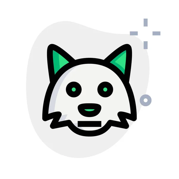 Neutral Fox Face Emoji Flat Mouth Expression — 스톡 벡터