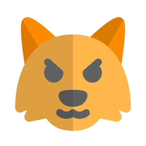 Angry Furious Fox Emoticon Facial Expression — ストックベクタ
