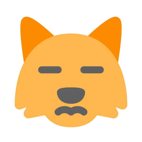Sad Fox Face Emoji Shared Messenger — Stock Vector