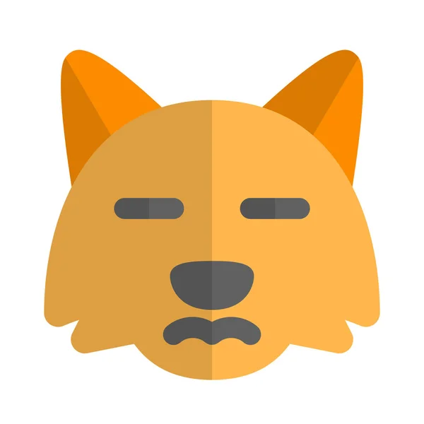 Triste Raposa Rosto Emoji Compartilhado Messenger — Vetor de Stock