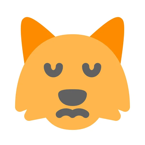 Traurige Gesichtsdarstellung Fuchs Emoji Für Chat — Stockvektor