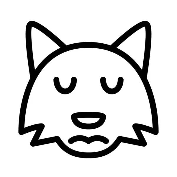 Triste Volto Rappresentazione Pittorica Volpe Emoji Chat — Vettoriale Stock