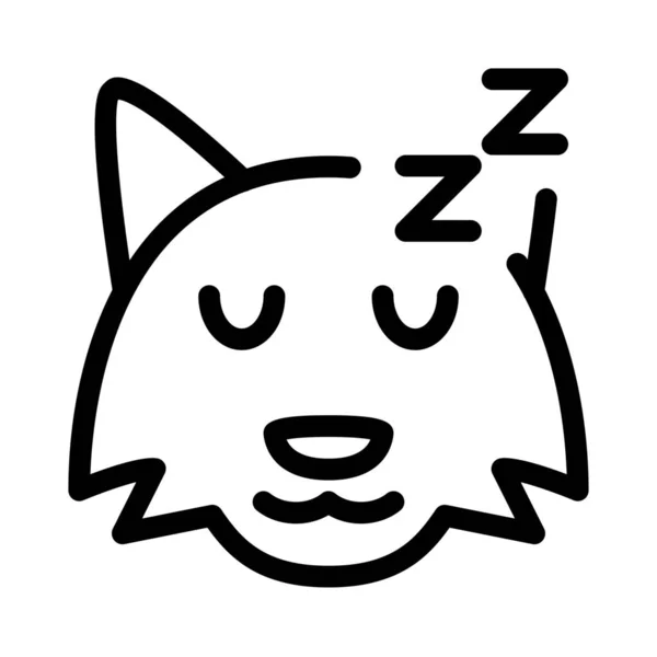 Sleeping Fox Emoticon Rappresentazione Pittorica Condivisa Messenger — Vettoriale Stock