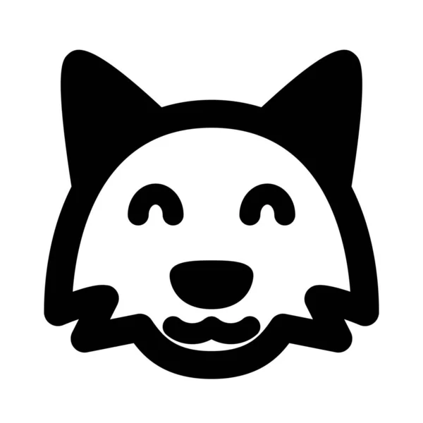 Happy Smiling Fox Face Eyes Closed Emoji — стоковый вектор
