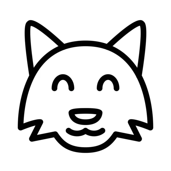 Happy Smiling Fox Face Eyes Closed Emoji — стоковый вектор